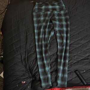 Plaid Black and Blue Leggings